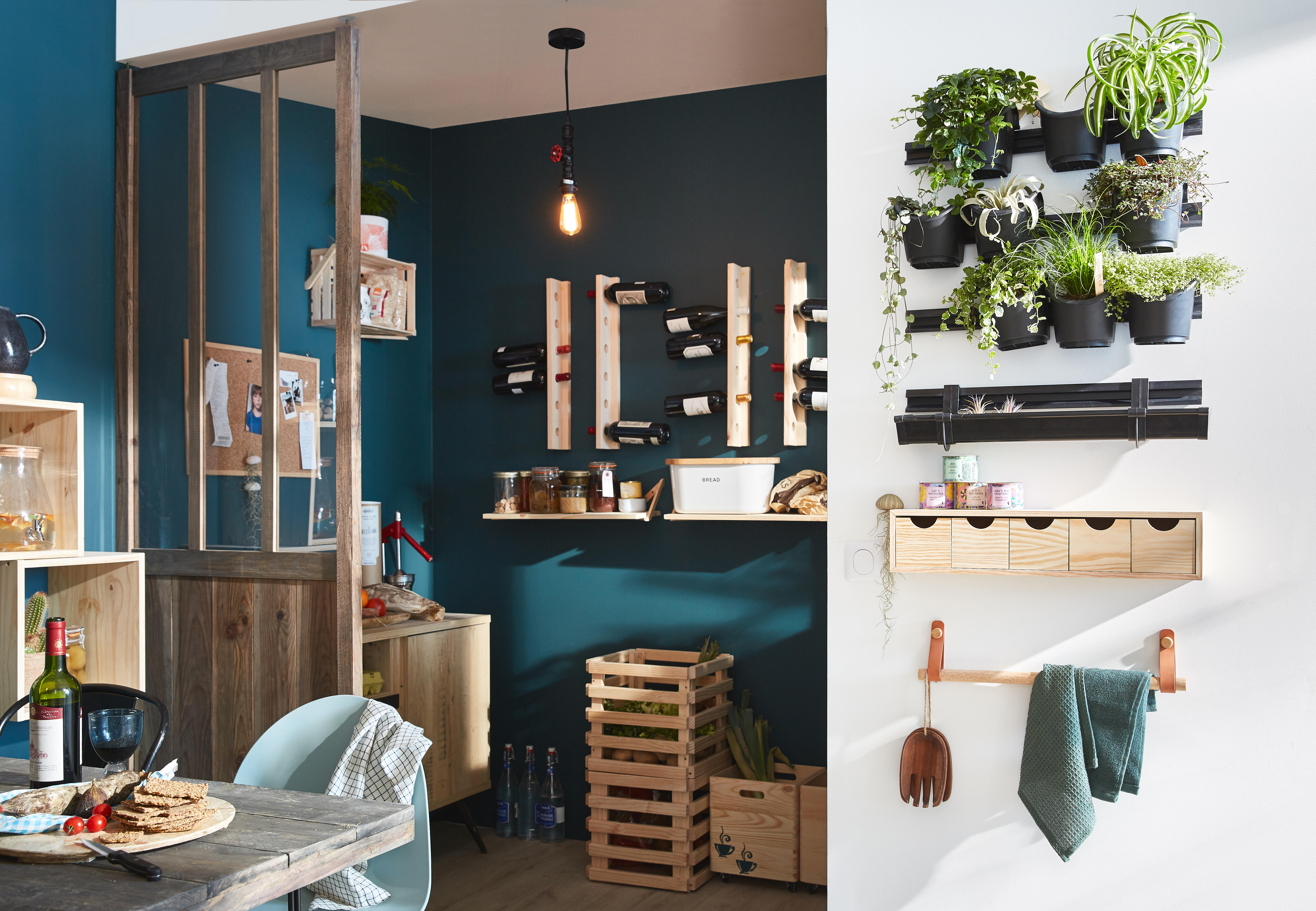 Bloc 5 tiroirs bois , l.57 x P.12.2 x H.13 cm - 4