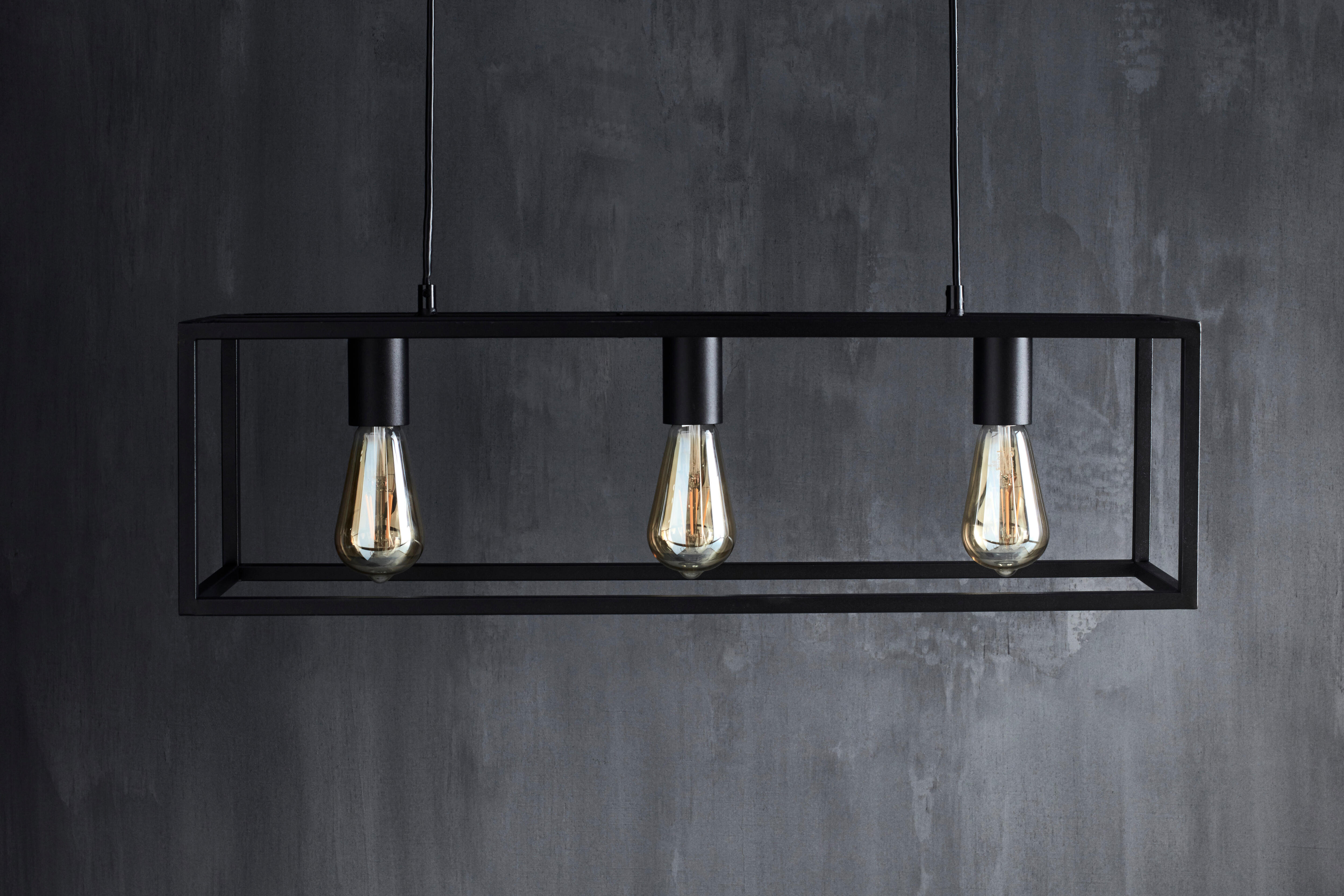 Candeeiro de teto suspenso INSPIRE ELDRICK E27 3 LÂMPADAS PRETO - 8