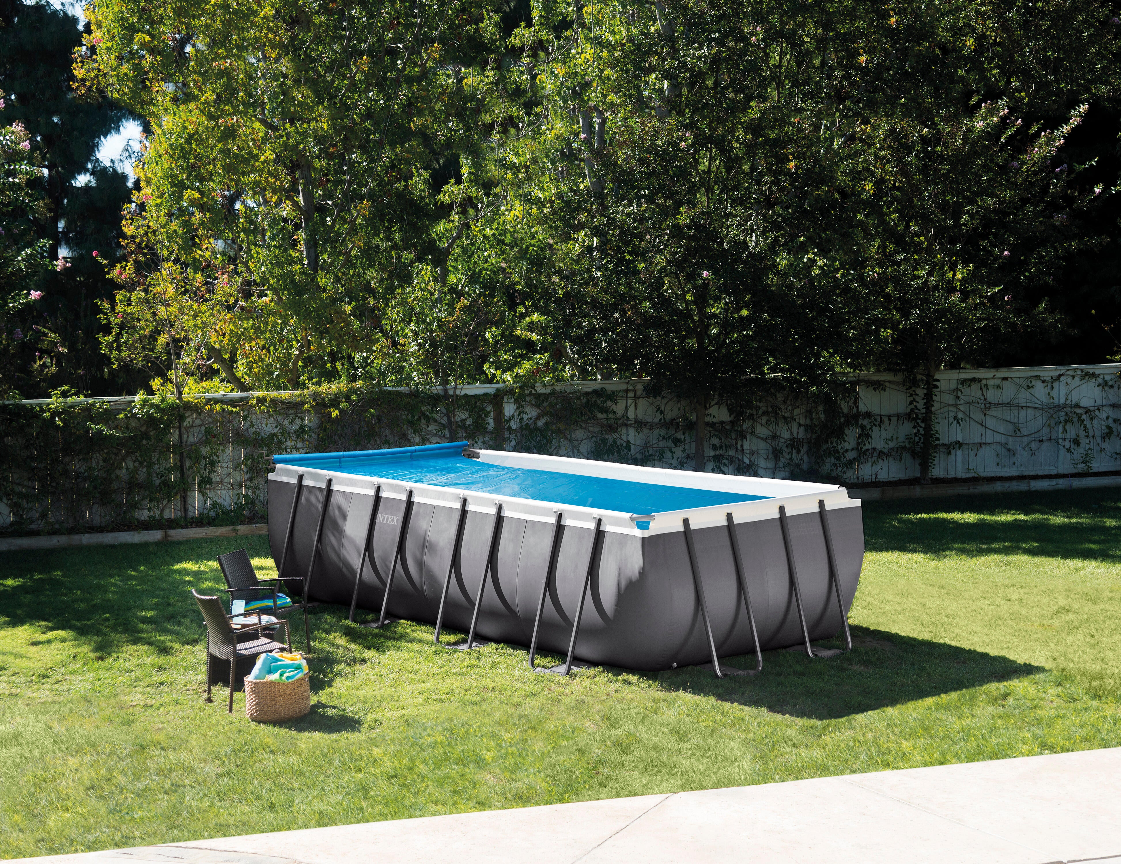 Enrouleur de bâches à bulles manuel INTEX pour piscine rectangulaire - 3