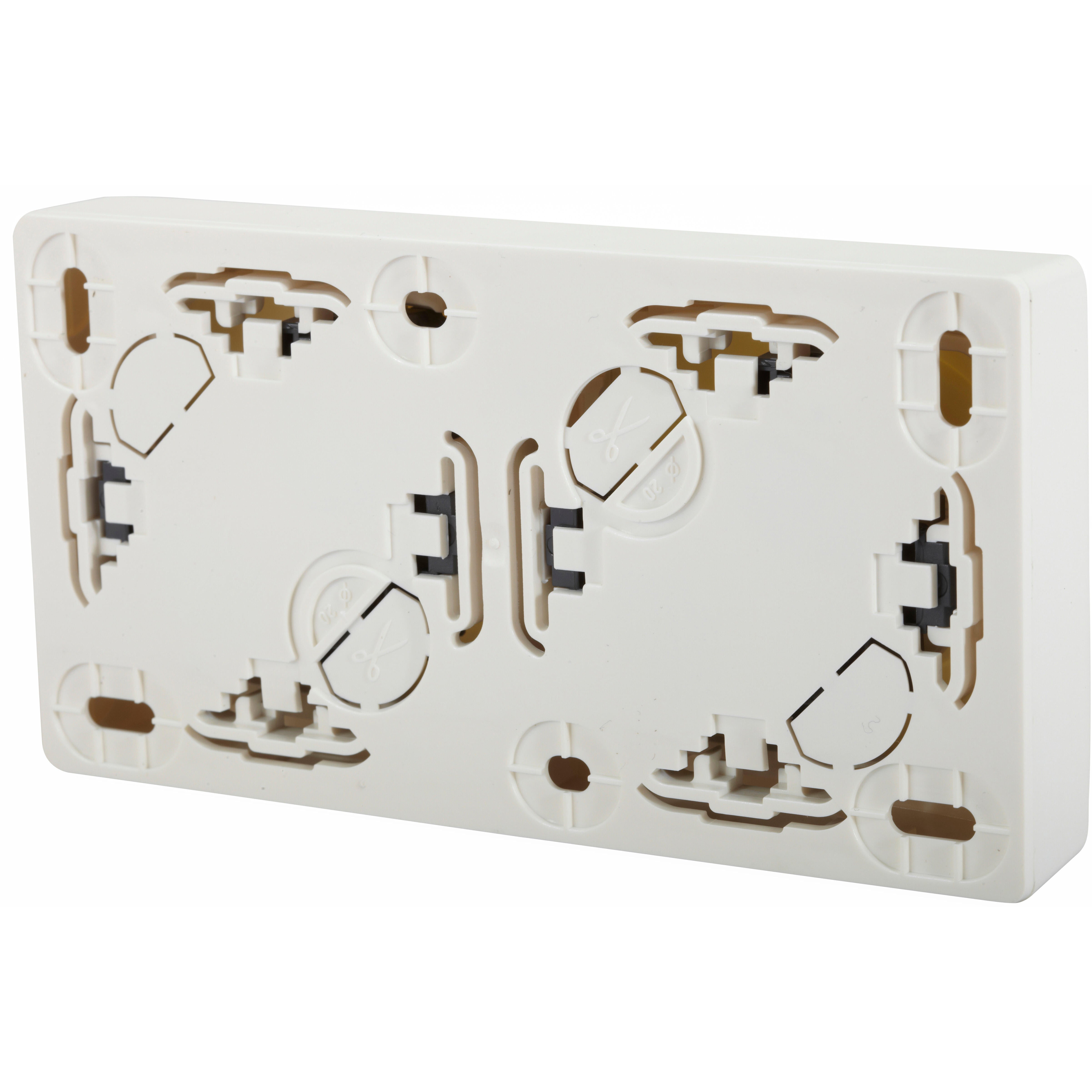 Double prise avec terre saillie, LEGRAND Asl, blanc - 3