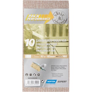 10 Patins Abrasifs Auto-agrippants 93x185mm - Grain 60 | Pour Ponceuse Vibrante