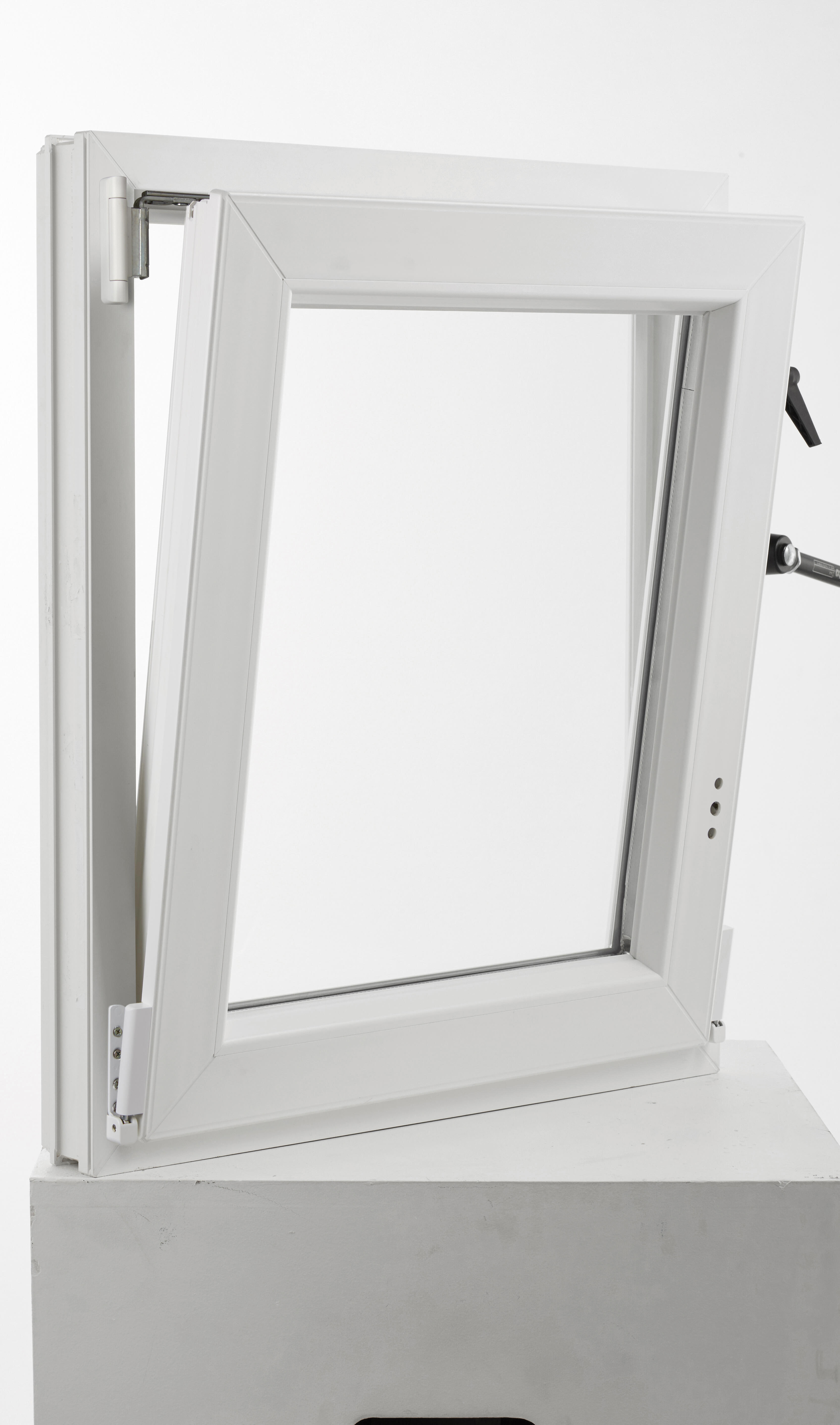 Fenêtre oscillo-battant PVC Essentiel H.95xl.60cm 1 vantail tirant G blanc - 5