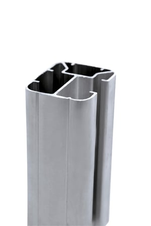 Poteau aluminium à sceller Premium gris clair, H.231.5 x l.50 x P.65 cm