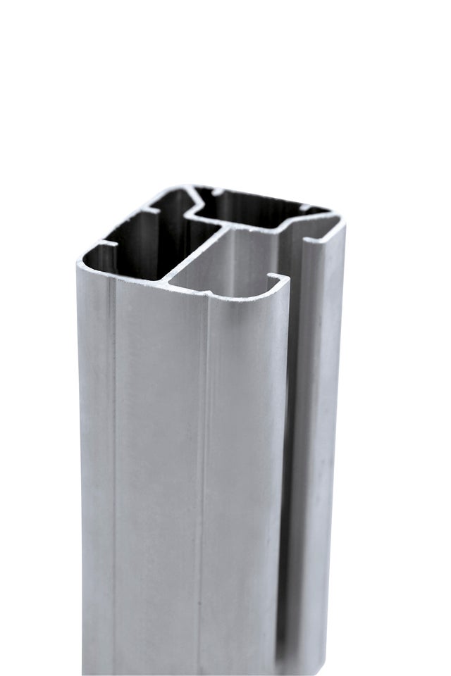 Poteau aluminium à sceller Premium gris clair, H.231.5 x l.50 x P.65 cm