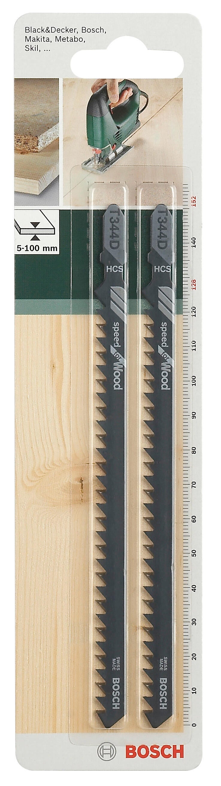 Lot de 2 lames de scie sauteuse coupe rapide BOSCH T344D 5-100 mm - 2