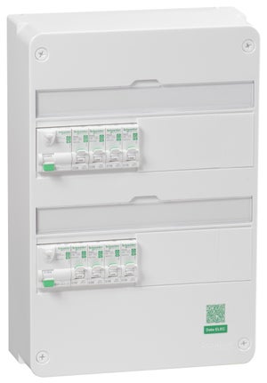 Tableau précâblé logement du T1 au T2 2 rangées Resi9 XE, SCHNEIDER ELECTRIC