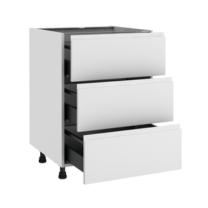 Meuble bas de cuisine Tokyo blanc mat 3 tiroirs H77 x l60