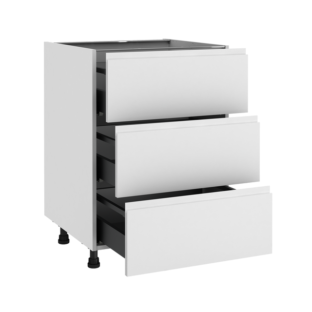 Mueble bajo de cocina Delinia ID Tokyo blanco brillo 76,8X40 cm 3 CAJ