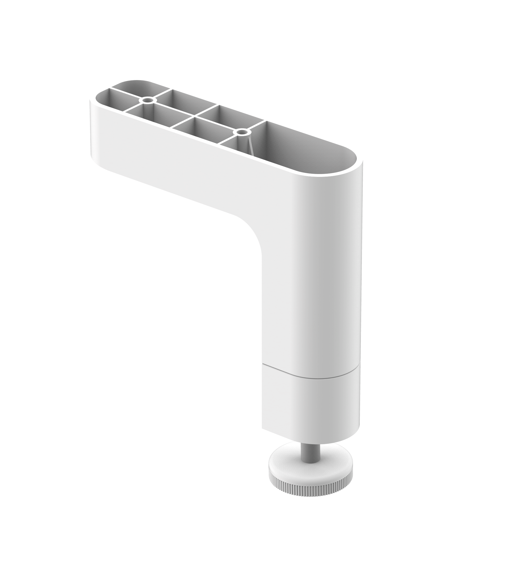 Lot de 2 pieds, H.9.8 à 12.8cm, blanc mat, Remix - 3