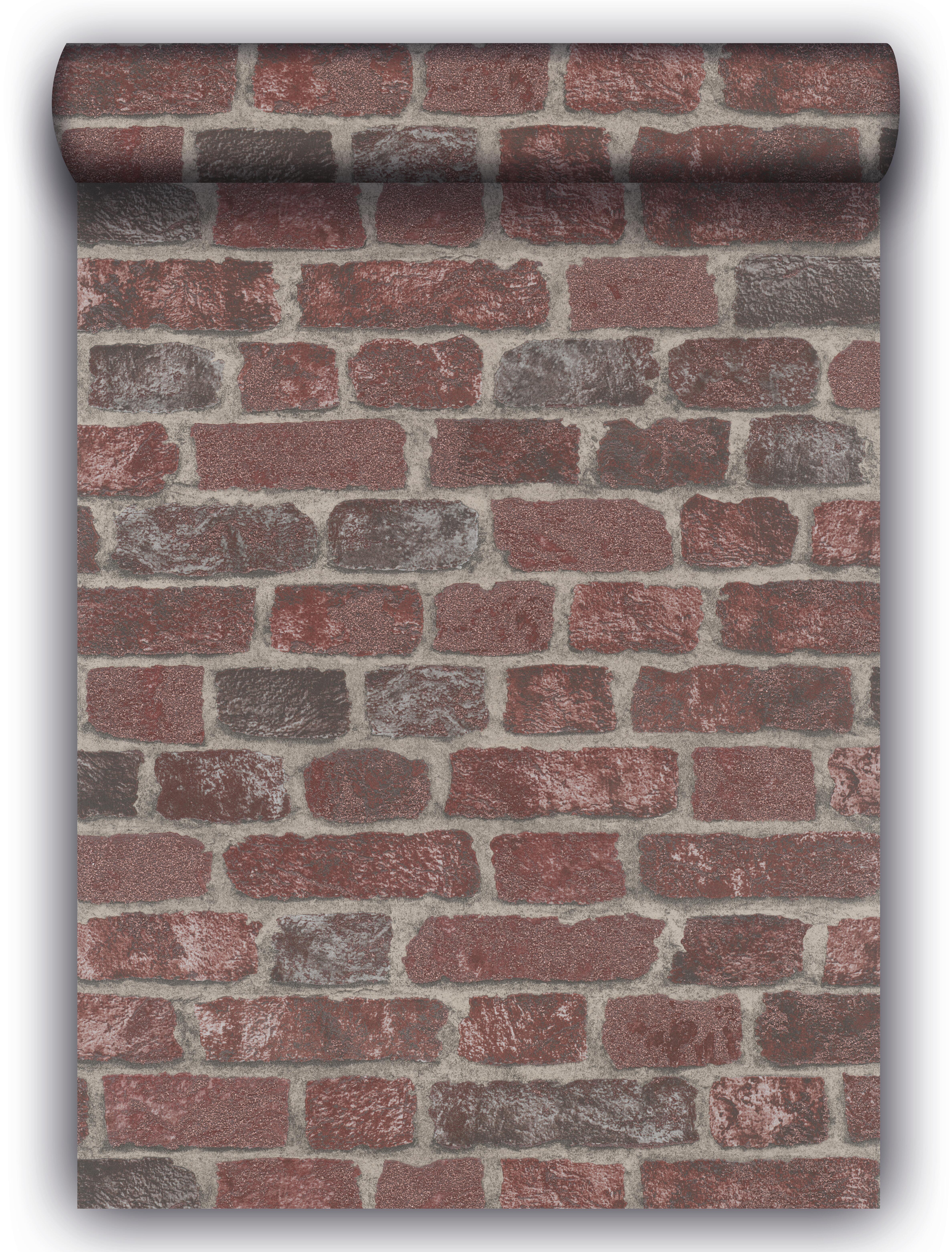 Papier peint intissé Brique 3d rouge - 8