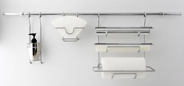 Portautensili da cucina magnetico da parete argento P 4.5 cm