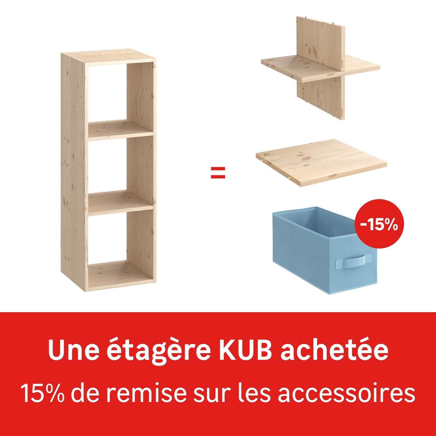 Mensola a muro 3 cubi Kub SPACEO rettangolare in legno L 36 x P 31.7 cm pino - 11