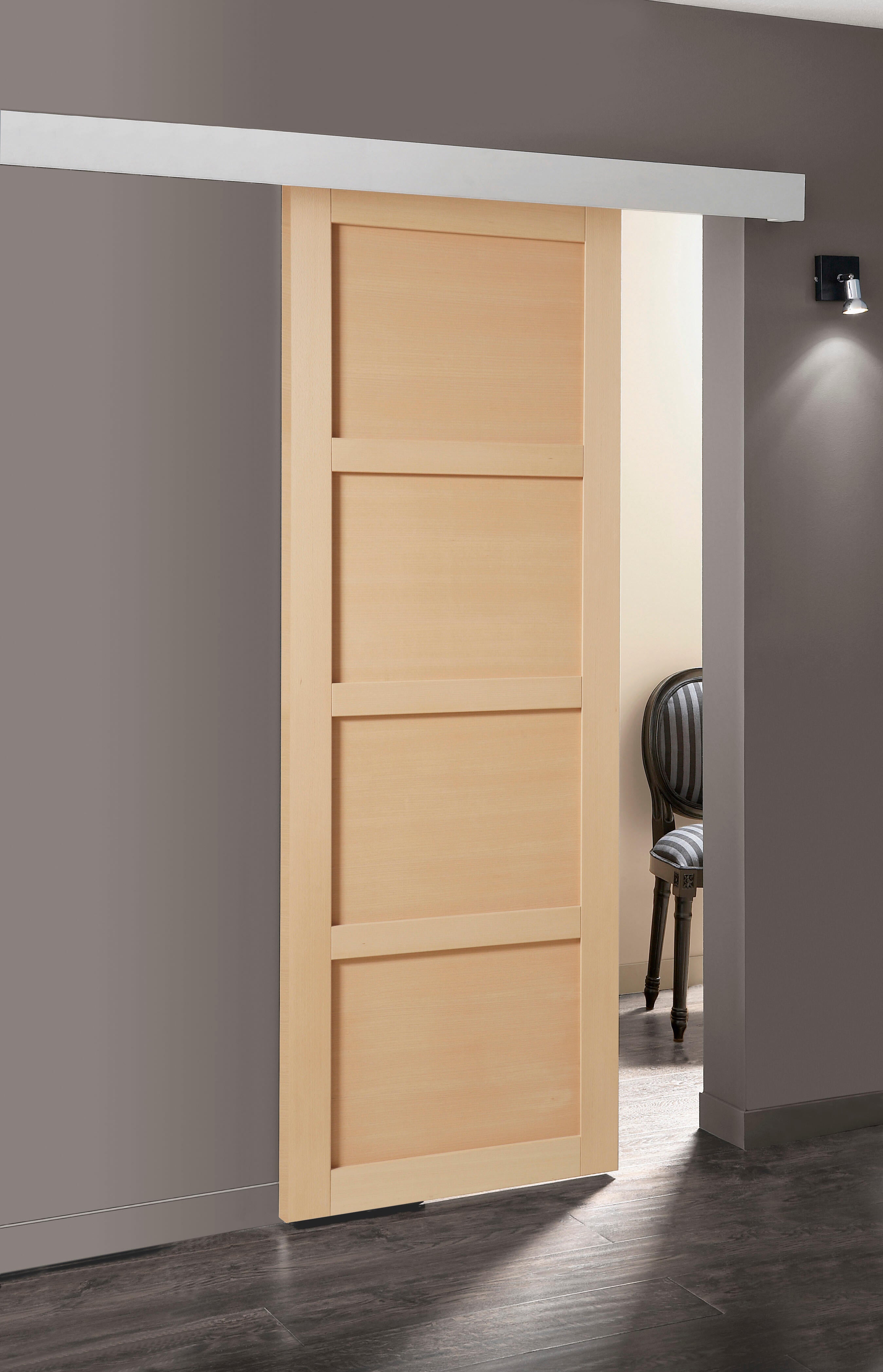 Ensemble porte coulissante Nova 4 panneaux 73cm + rail Yali en alu ...