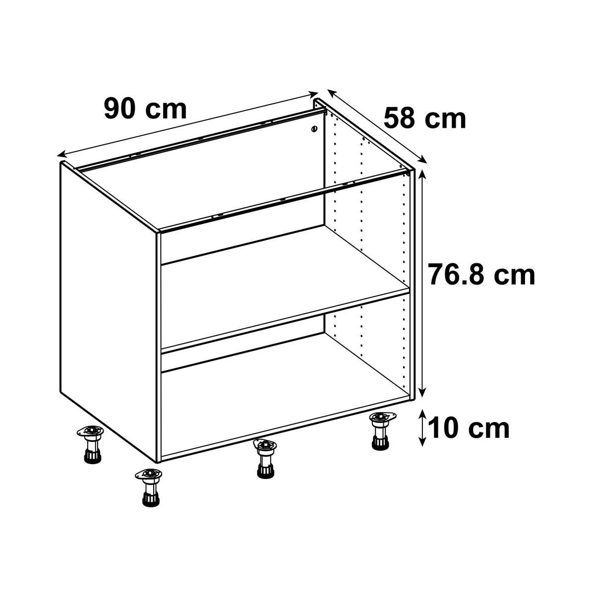 Caisson bas de cuisine DELINIA ID blanc H.76.8 x l.90 x P.58 cm - 6