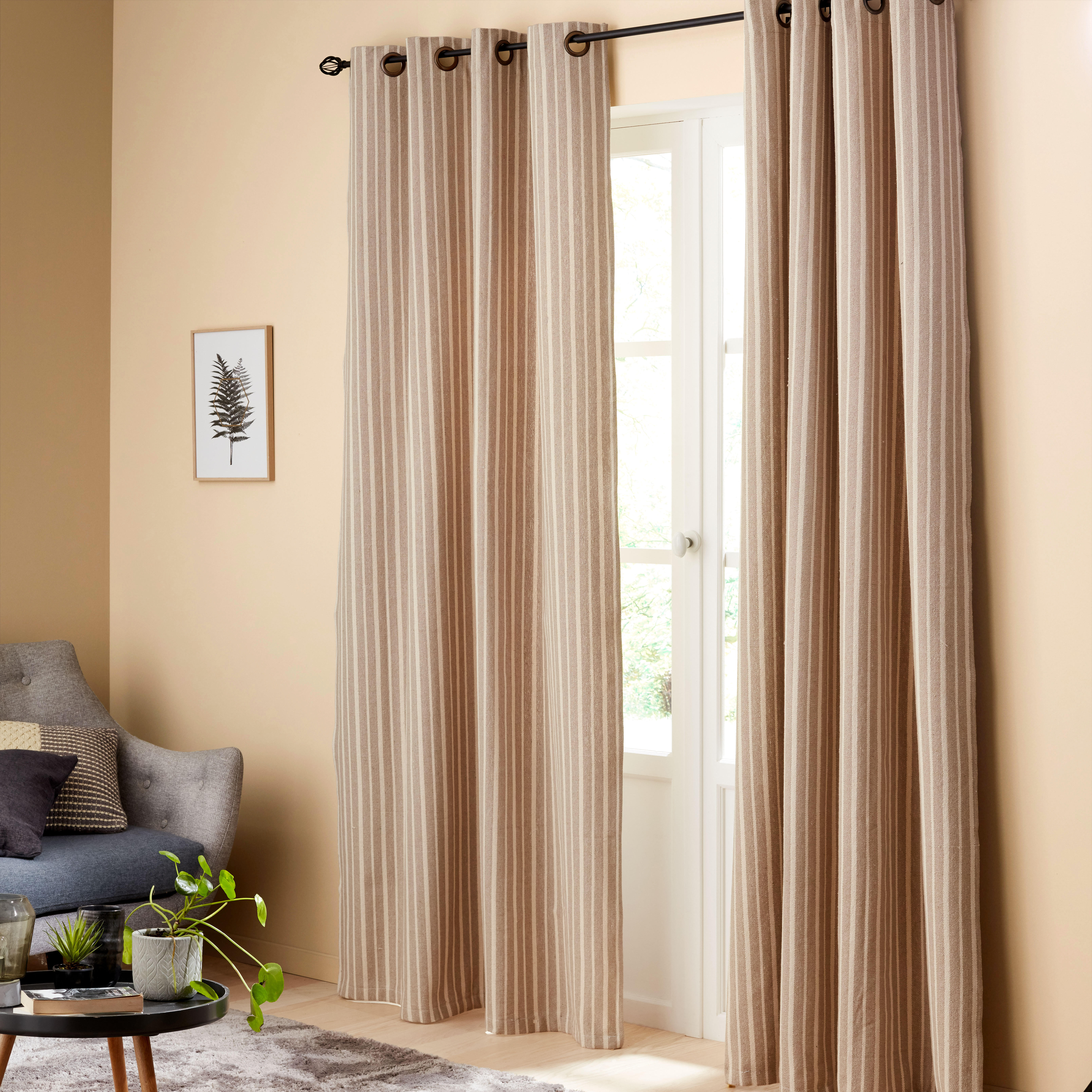 Asta Per Tende Estensibile In Acciaio LOLAhome - Da 120 A 210 Cm, Finitura Opaca Con Terminali Decorativi A Cerchi