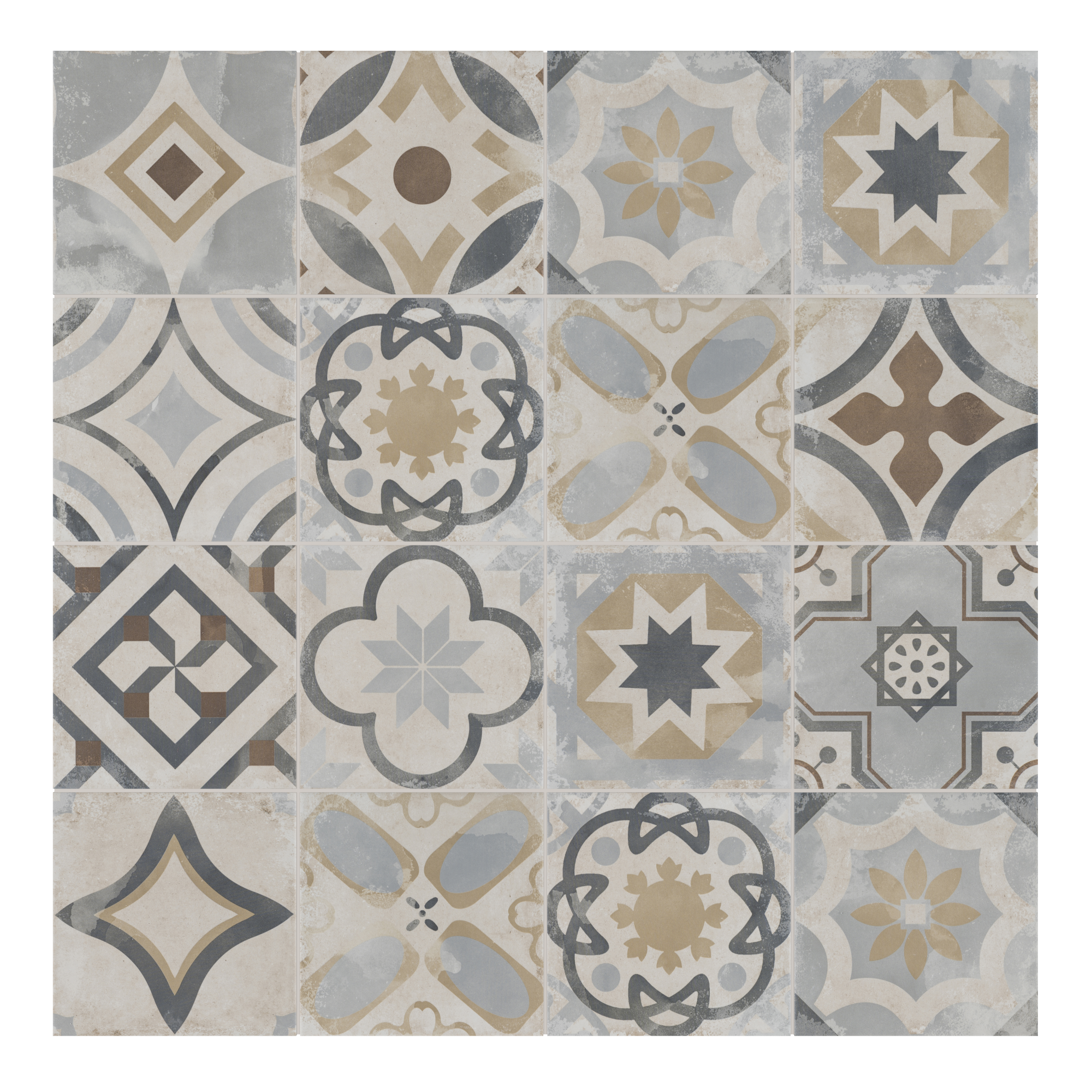 Carrelage sol / mur effet ciment multicolore Loop l.20 x L.20 cm - 3