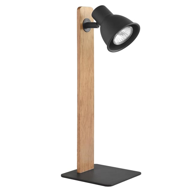 Lampe Factory, bois, noir, H.35.3 cm, GU10