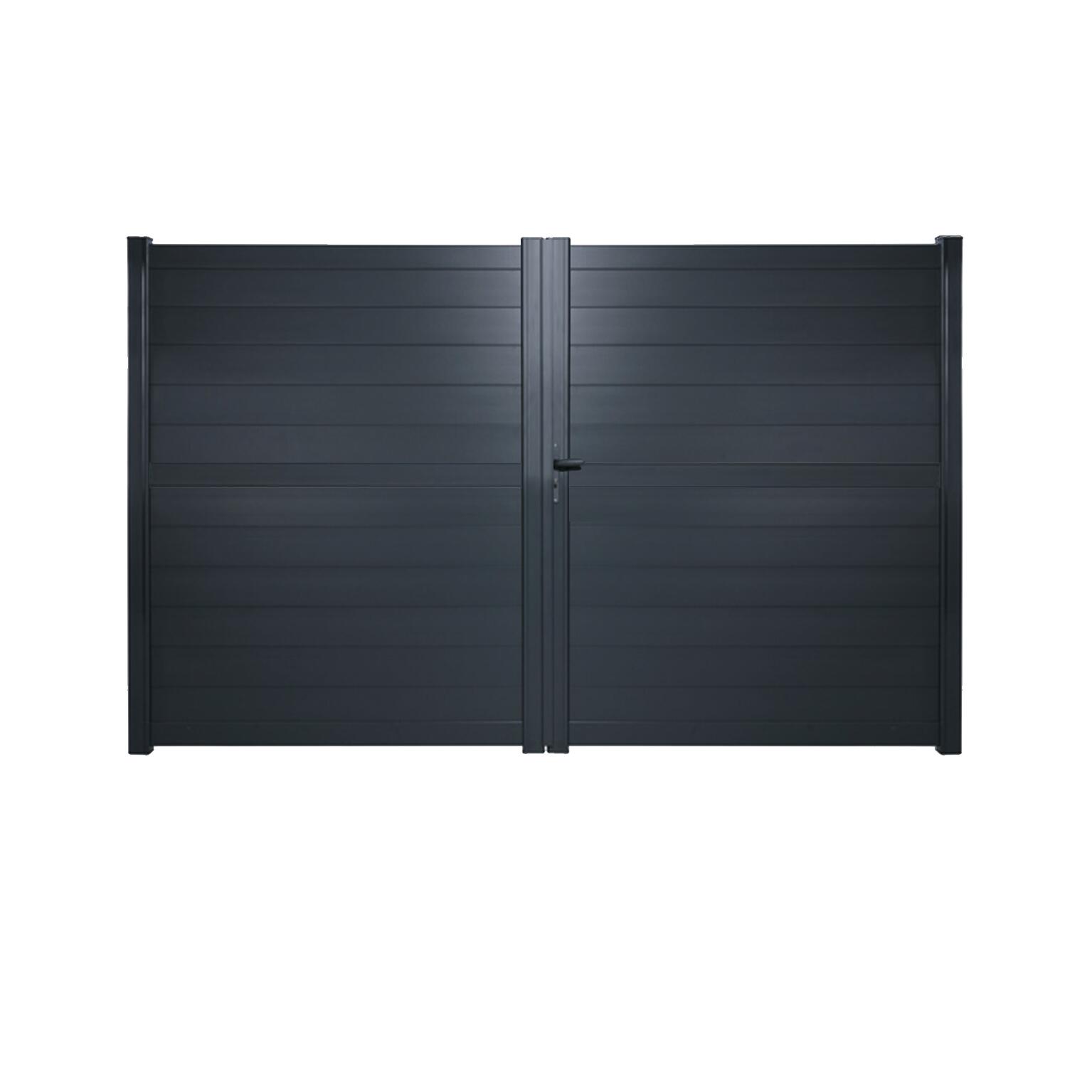 Portail battant aluminium Lao gris zinc Klos up!, l.350 x H.192 cm - 3