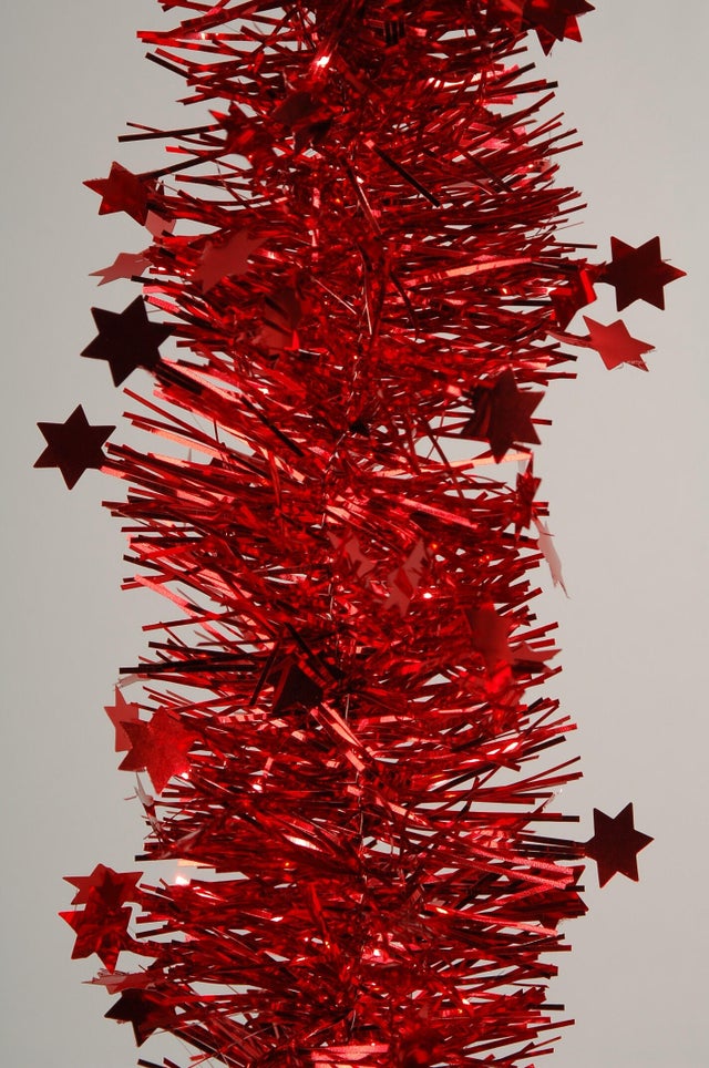 Fita de Natal brilhante estrelas 270 cm vermelho