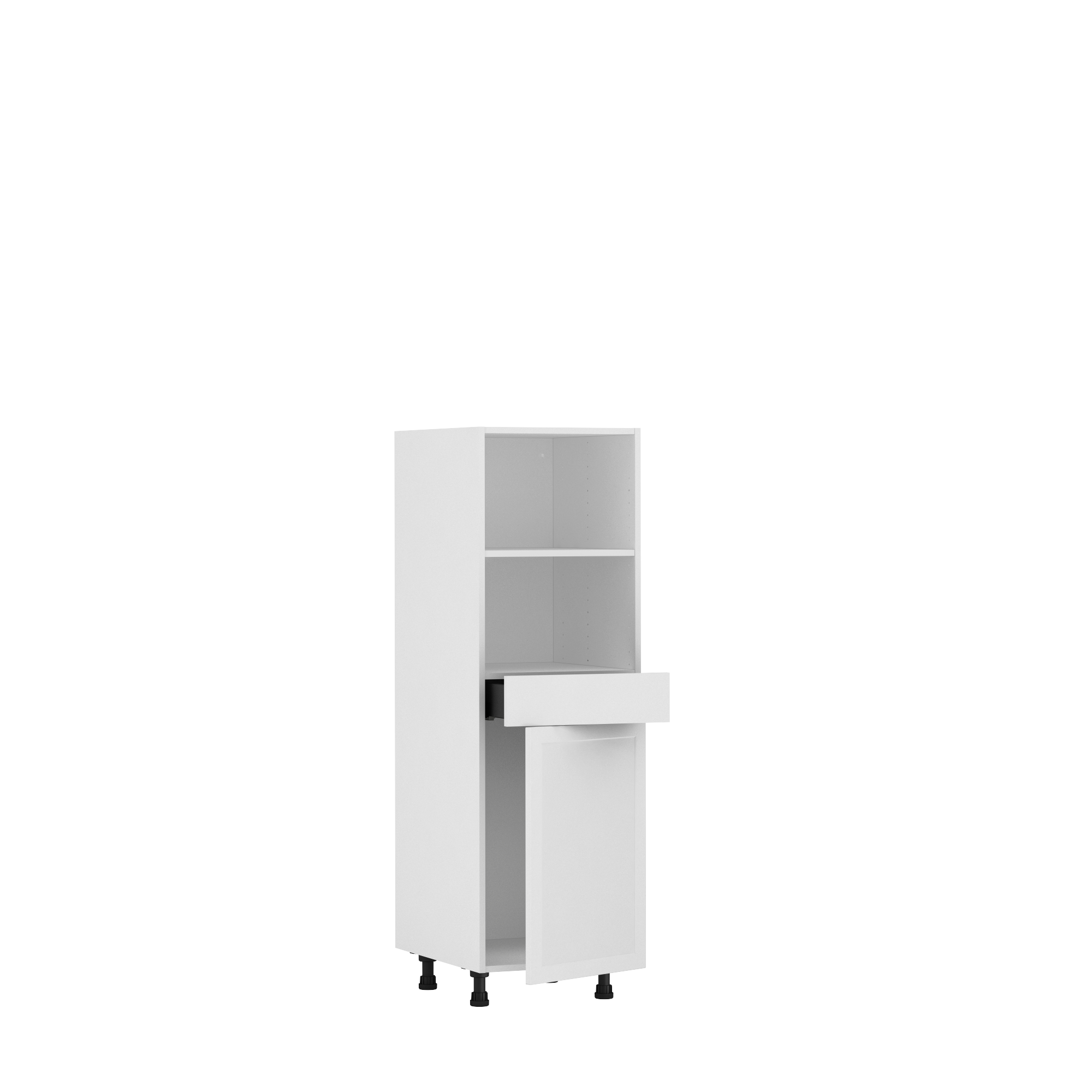 Semicolumna de cocina delinia id newport blanco mate 137,6x60 cm 1 caj 1pta