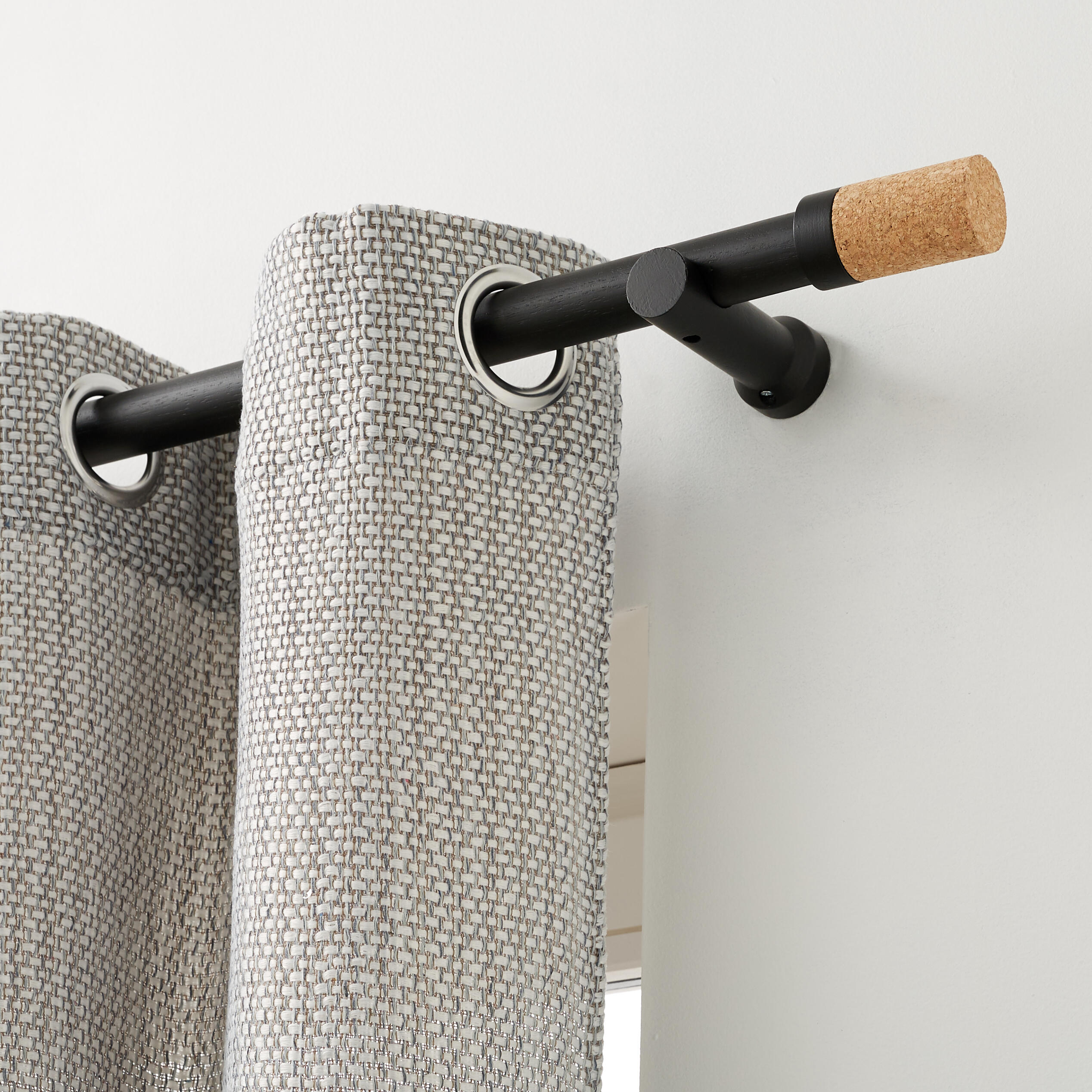 Support tringle à rideau Charme récup, 28 mm noir INSPIRE - 3