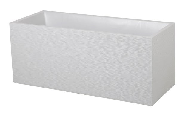 Jardinière plastique EDA L.99.5 x l.39 x H.43 cm blanc cérusé