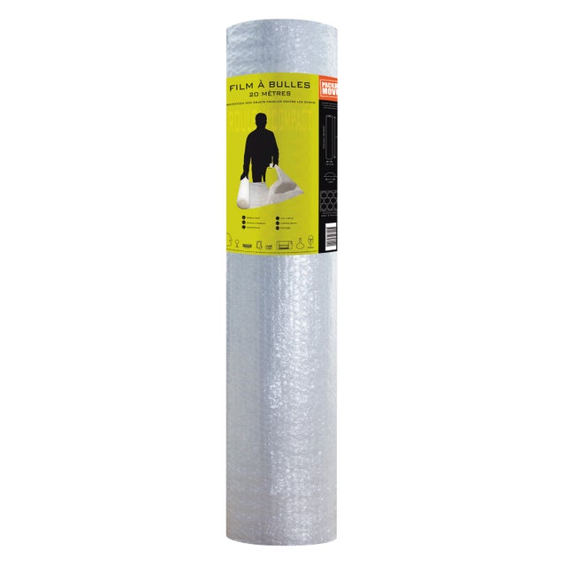 Papier bulle beige PACK AND MOVE, L.20 m x l.100 cm, E.1 cm x l.50 µm
