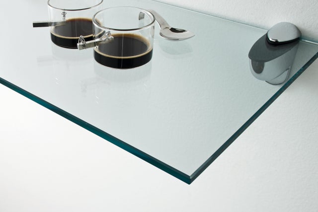 Etagère murale verre transparent brillant, L.60 x P.13 cm, Ep.8 mm