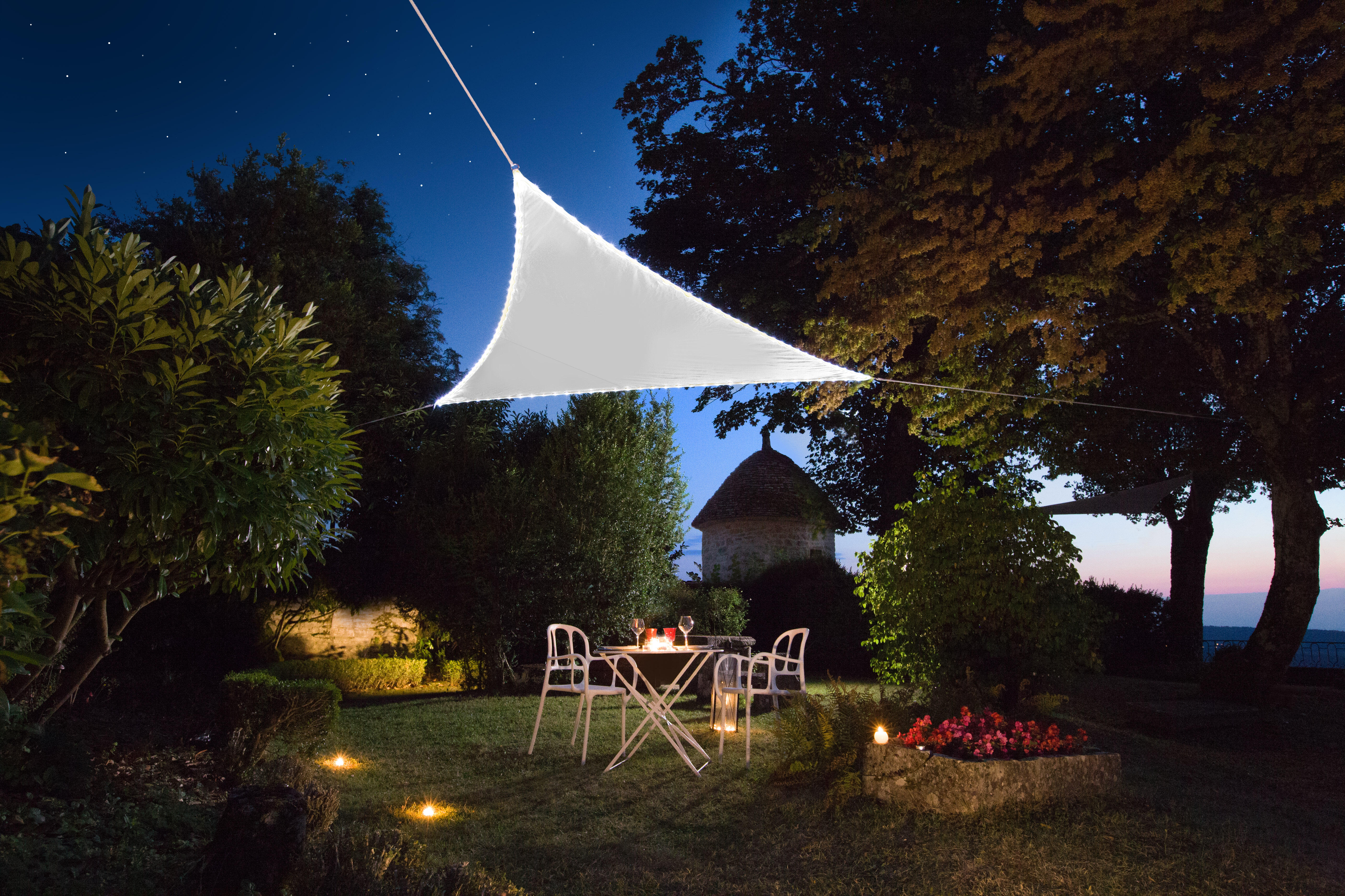 Voile d'ombrage triangulaire VSL360 blanc L.360 x l.360 cm - 2