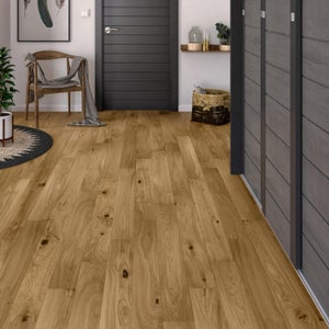 Parquet contrecollé chêne blond bohème vitrifié M BEAULIEU FLOORING, l.13 cm