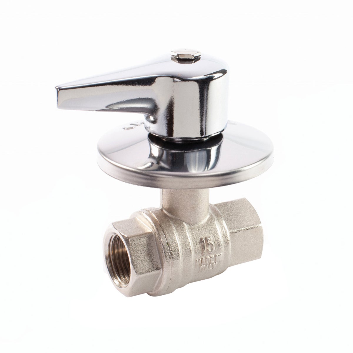 Valvola Doccia Ottone Cromato - Valvola Di Chiusura Soffione G1/2 Con Maniglia Metallica