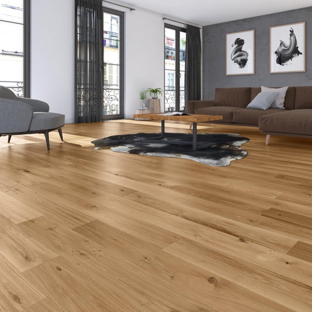 Parquet massif chêne blond bohème vitrifié L FAIRFLOOR, l.15 cm