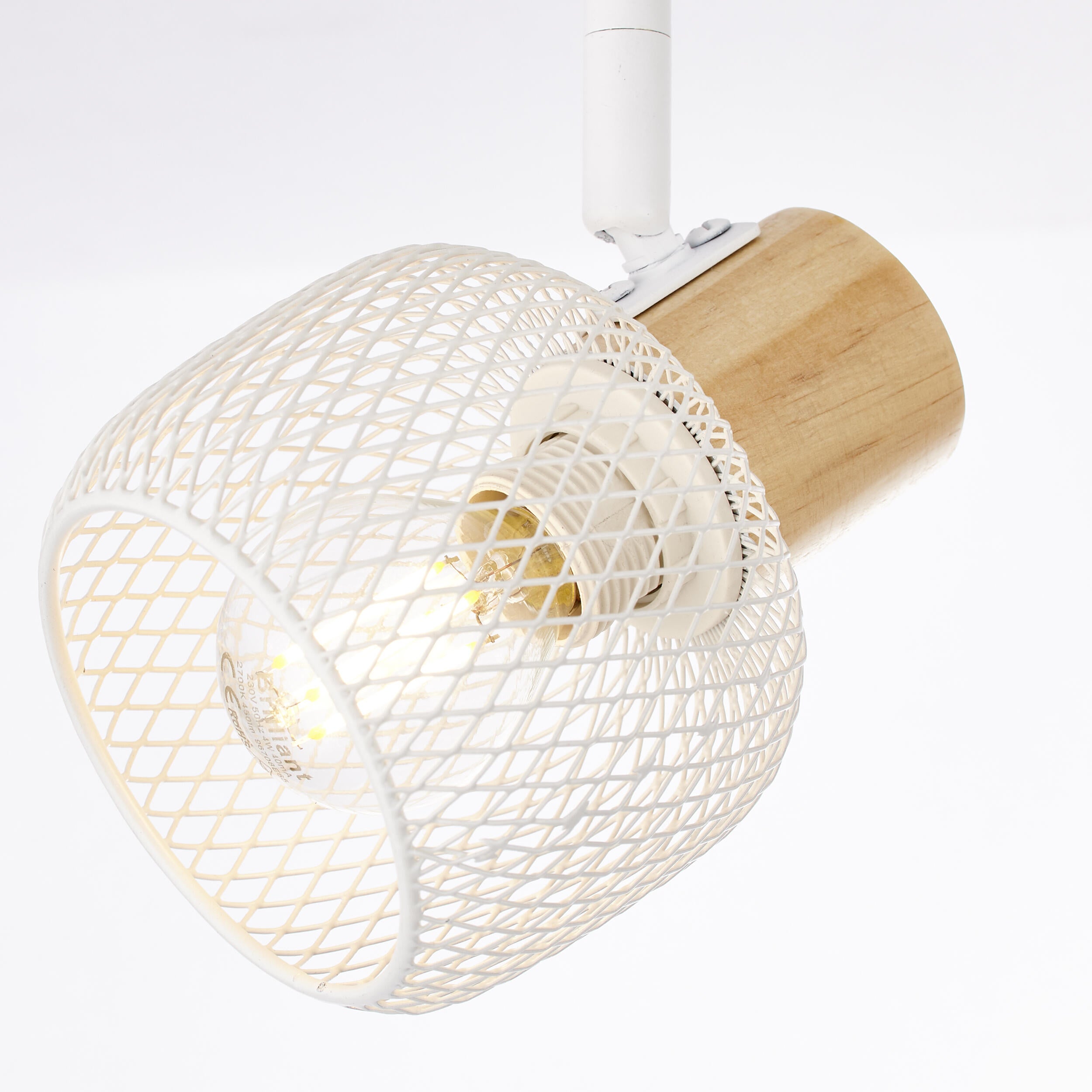 Rampe 2 spots, nature, acier e14, blanc max 25 W, BRILLIANT Giada - 7