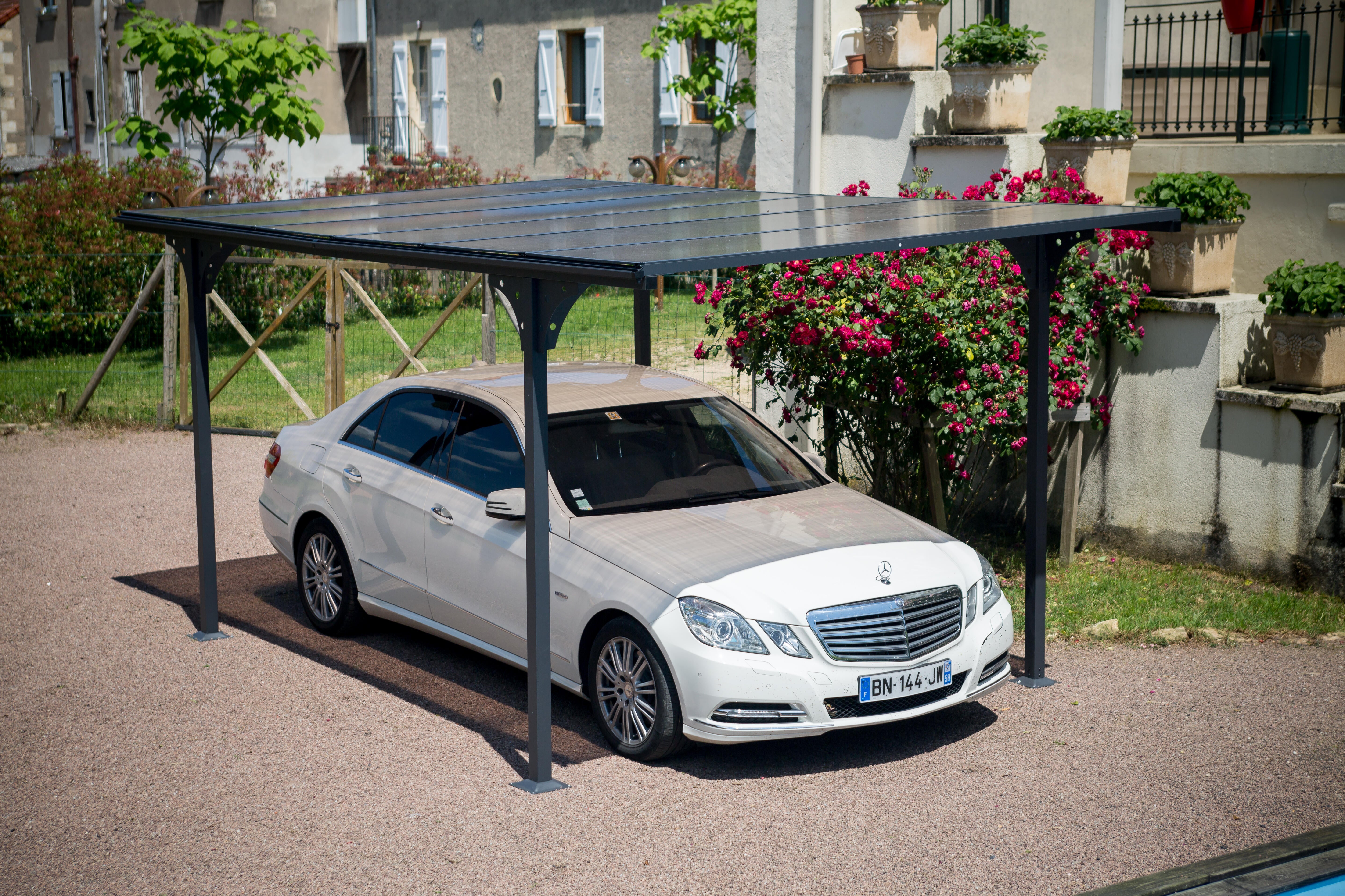 Carport aluminium HABRITA 1 voiture, 14.7 m² - 5