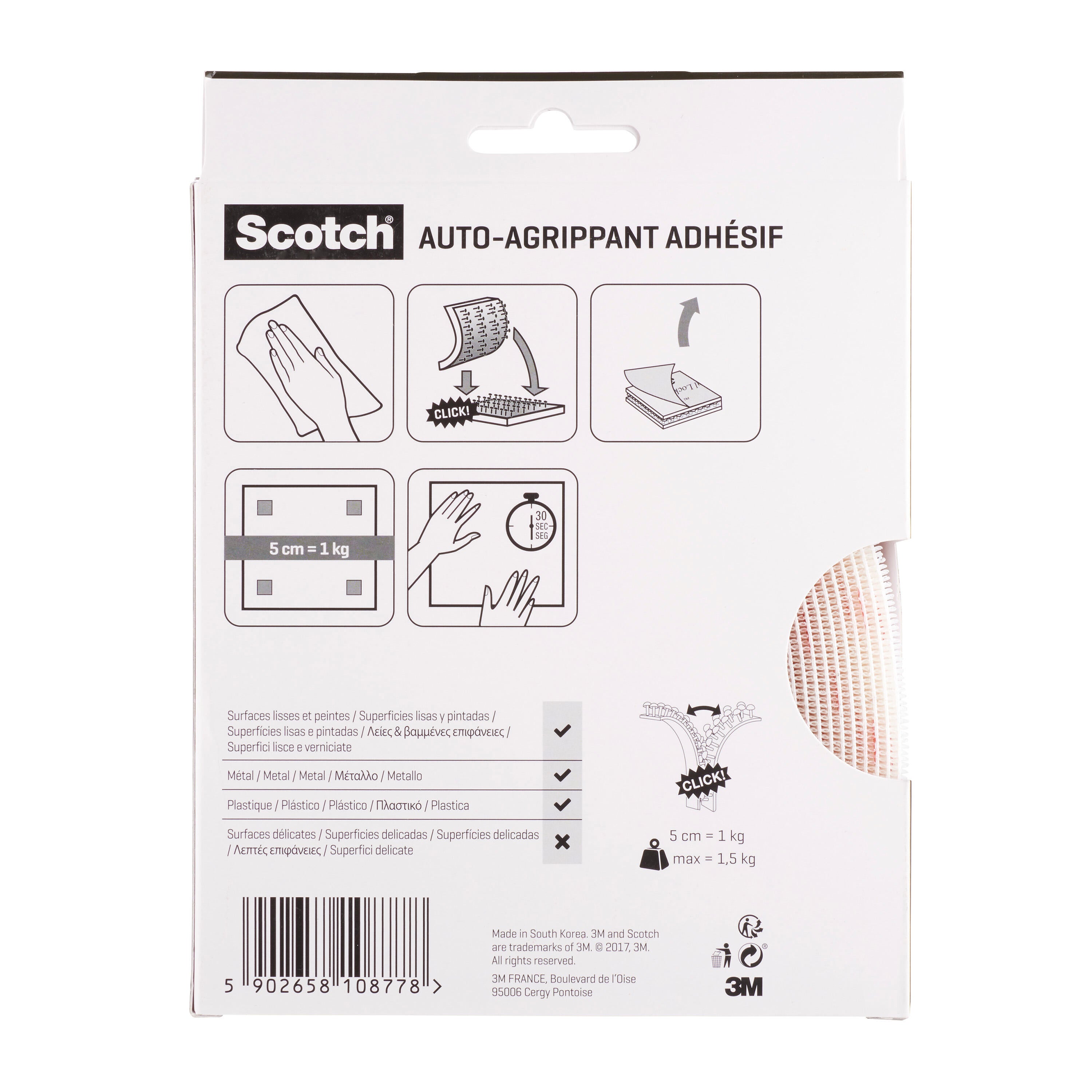Lot de 2 systèmes de fixation en scratch blanc intérieur SCOTCH L.4500 x l.19 mm - 3
