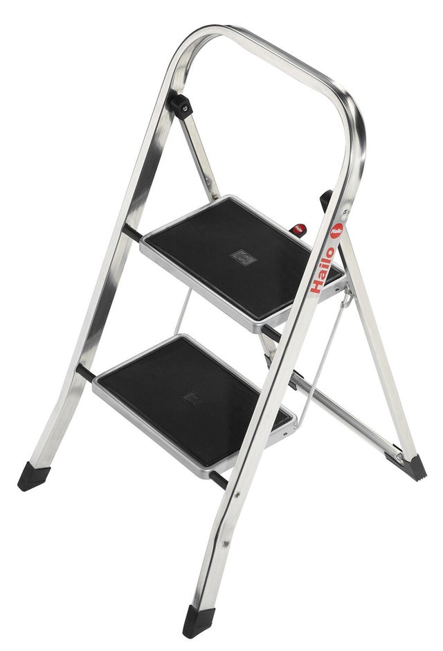 Escabeau aluminium HAILO 2 marches, produit sans accessoire