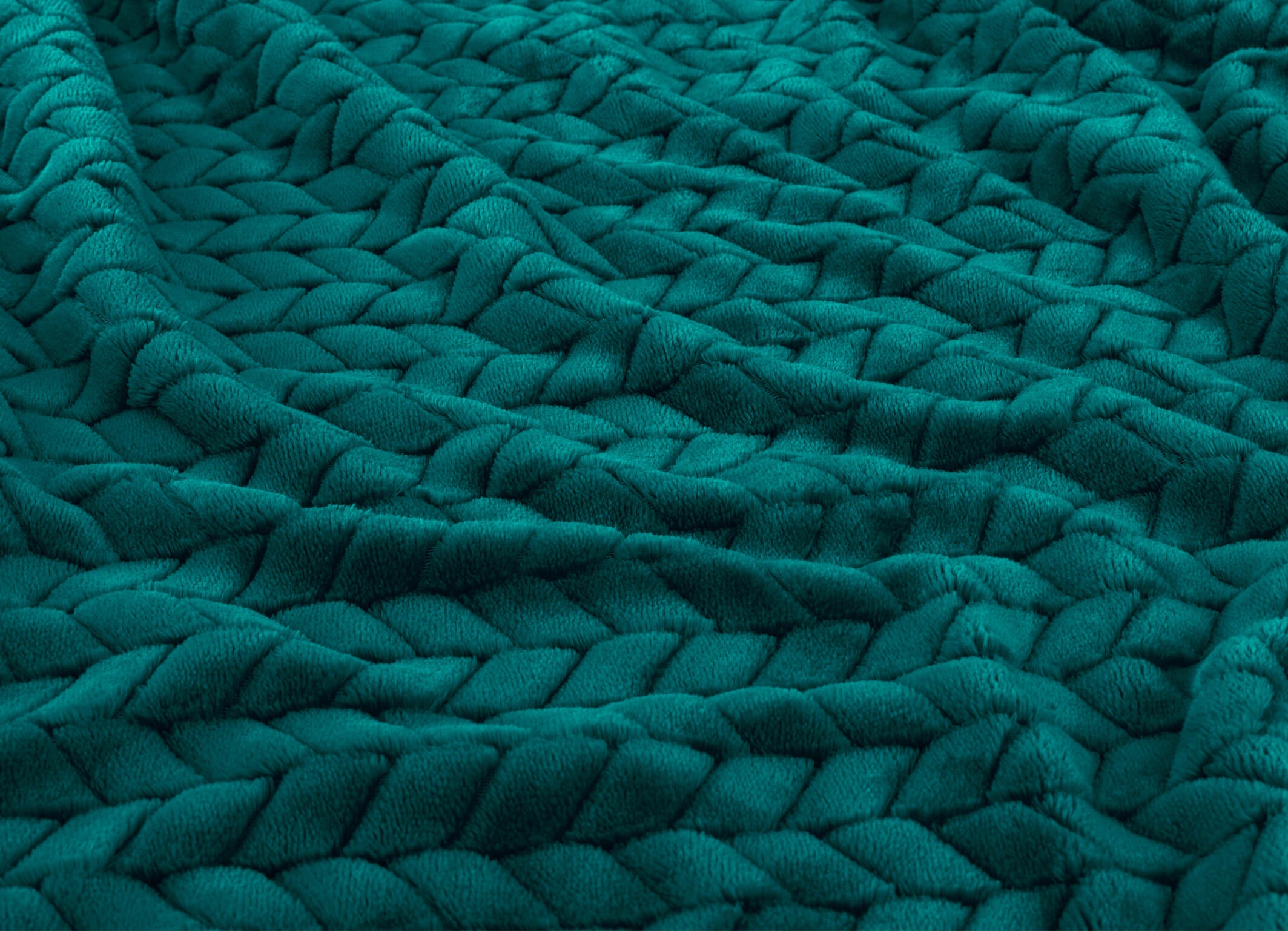 Plaid Chevron-sherpa, vert l.180 x L.220 cm - 2