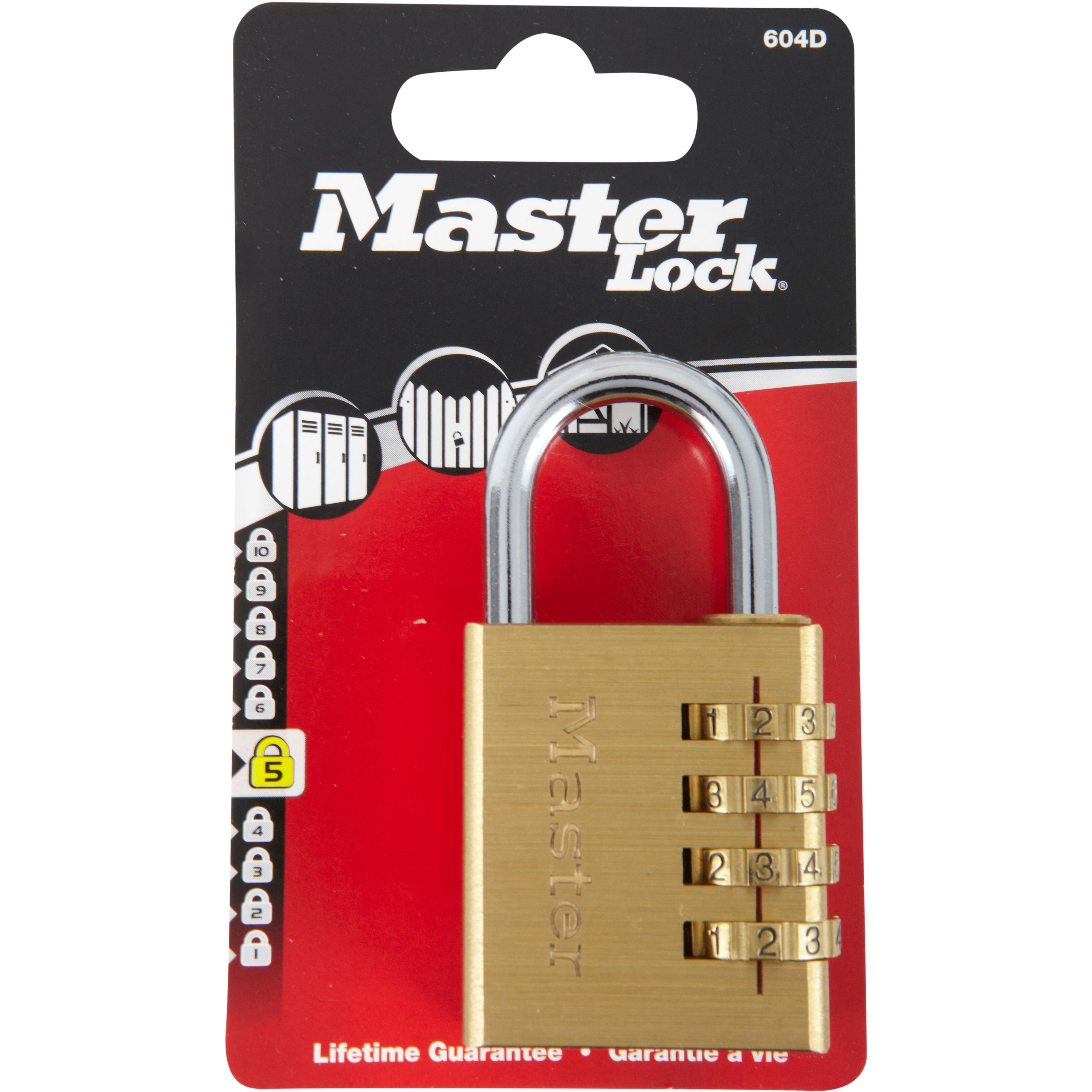 Cadenas à combinaison MASTERLOCK laiton, l.40 mm - 6