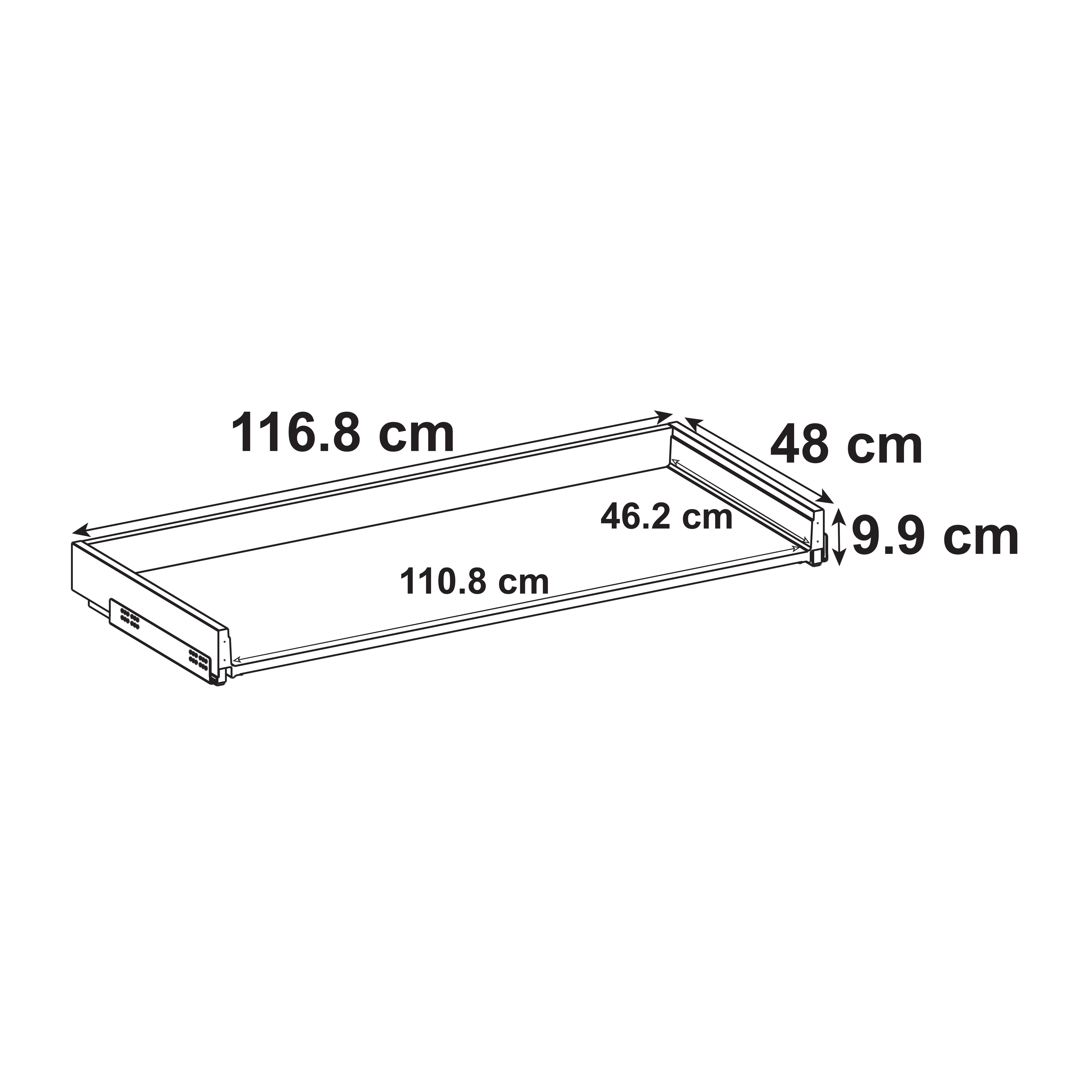 Tiroir pour caisson DELINIA ID gris anthracite H.9.9 x l.116.8 x P48 cm - 3