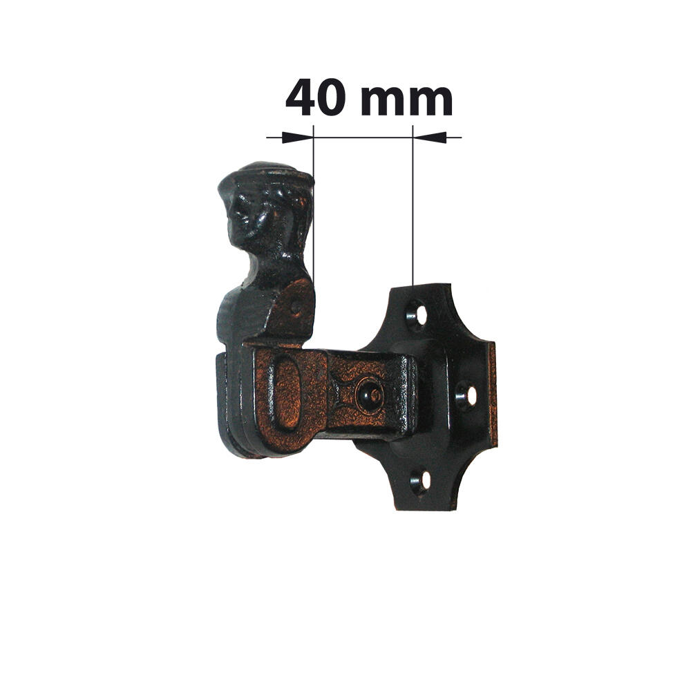 Arrêt bergère de volet sur platine en acier noir prépeint, Déport 35 mm AFBAT - 2