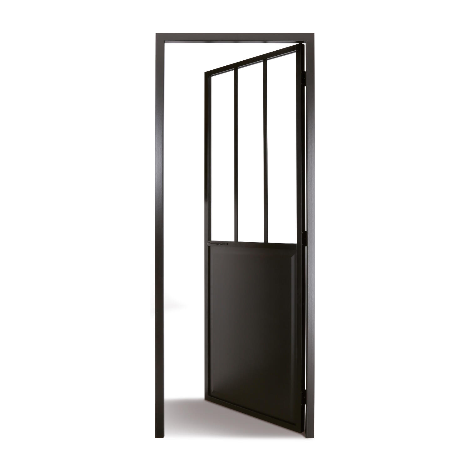 Bloc-porte vitré Atelier noir H.204 x l.83 cm, poussant droit - 4