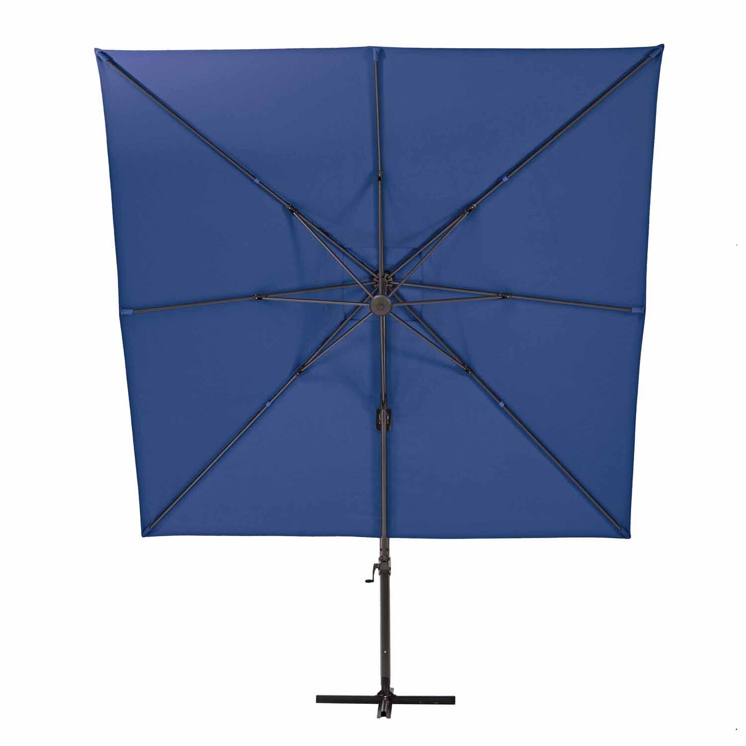 Parasol déporté carré bleu marine Aura NATERIAL L.286 x l.286 cm - 2