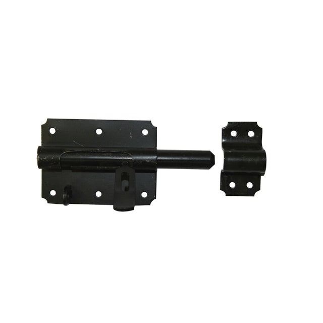 Verrou de box porte cadenas en acier noir, Diam.14 mm L.140 x P.24 mm AFBAT