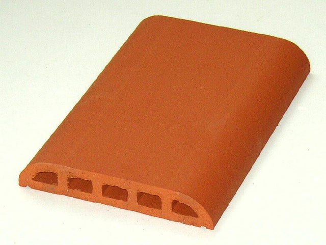 Couvre-mur arrondi lisse rouge, H.5 x l.40 x P.27 cm