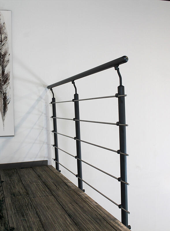 Kit garde-corps Obapi gris foncé, fixation latérale, L. 2m - 3