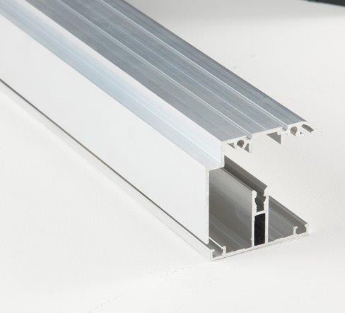 Profil T sur-mesure + capot de rive alu 55mm + cornière 80x40, L.0.5 m ...