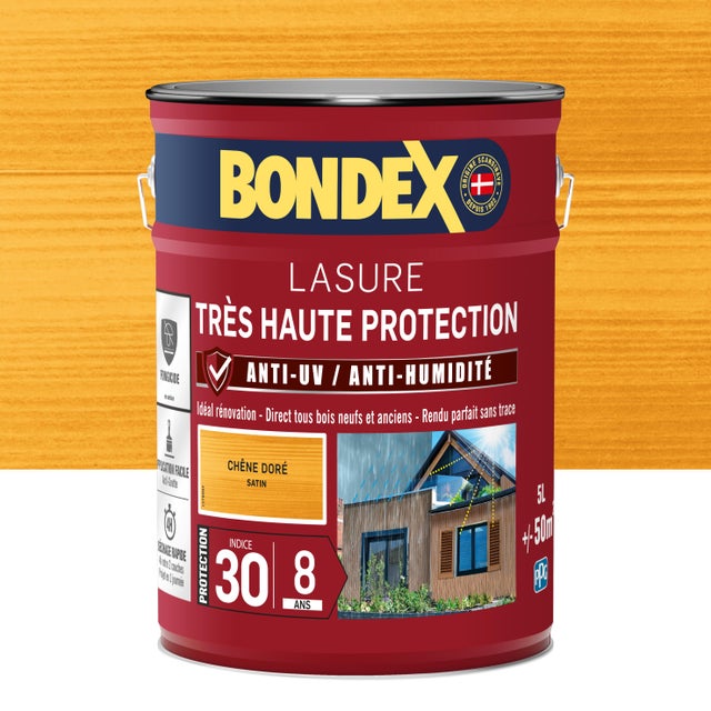 Lasure très haute protection 8 ans chêne doré 5 L - BONDEX