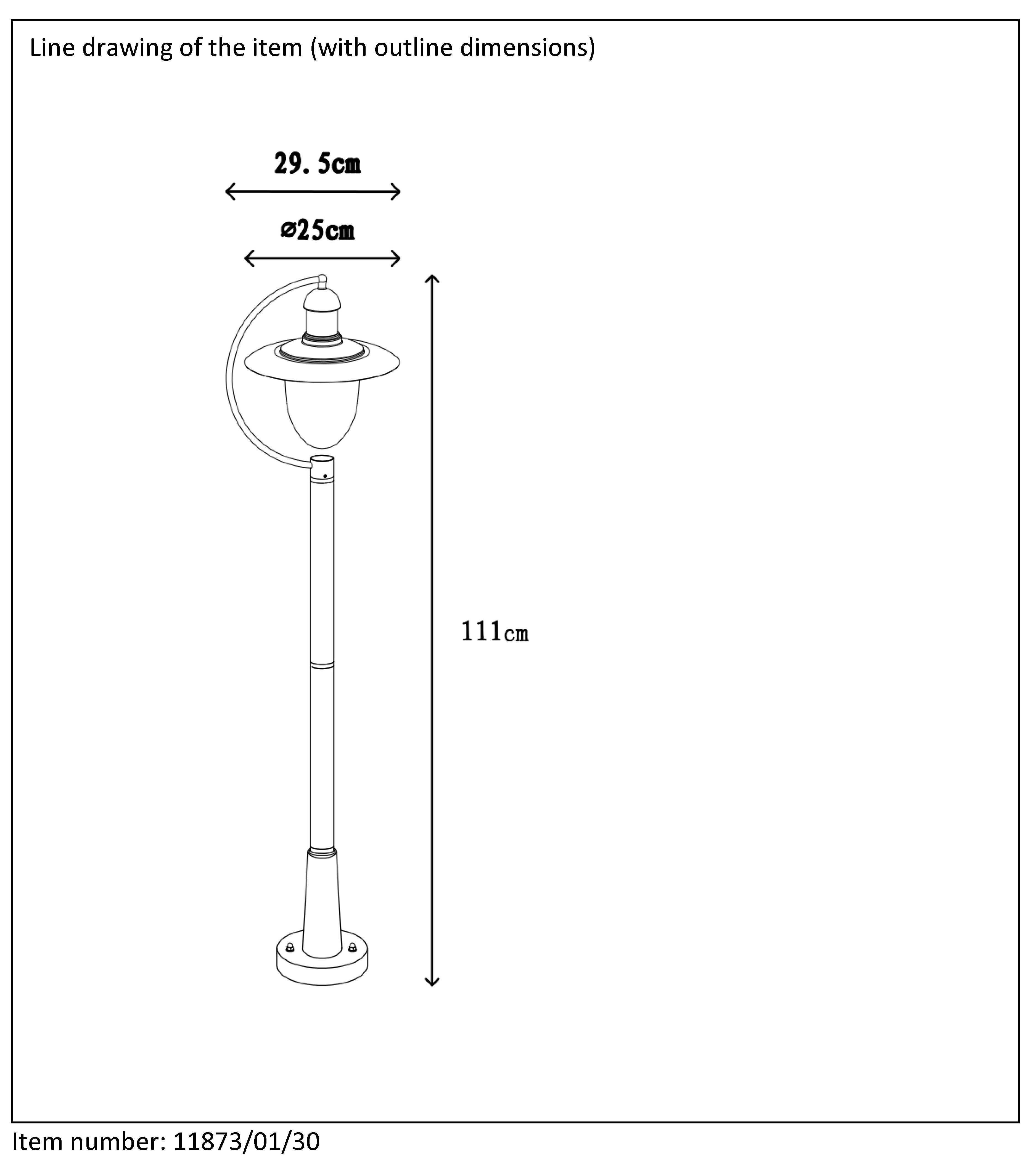 Lampadaire extérieur e27 max 60W noir Aruba LUCIDE - 4