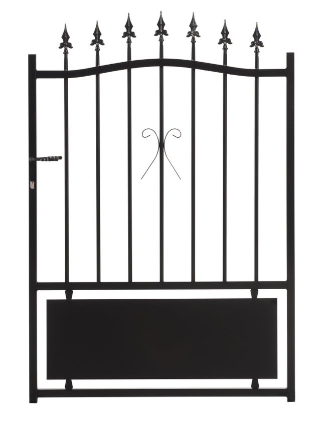 Portillon battant acier noir bas plein à peindre Sarce, l.100x H.146 cm
