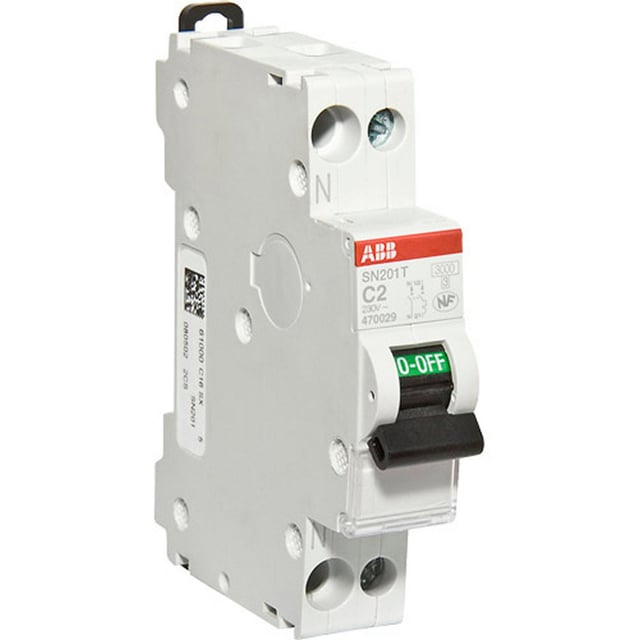 Disjoncteur phase + neutre ABB 16 A